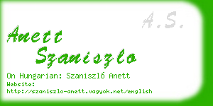 anett szaniszlo business card